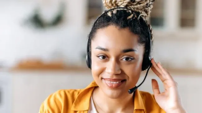 A woman on a call